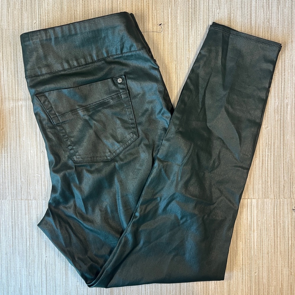 Rock & Republic Denim RX The Slimming Denim Green Sz 18 Faux Leather Leggings